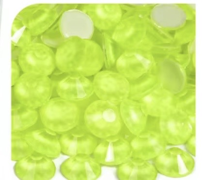 Neon Citrine Glass Flatback Round Rhinestone 12 Cut Facet