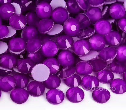 Dark Amethyst Neon Flatback Round Rhinestone 12 Cut Facet