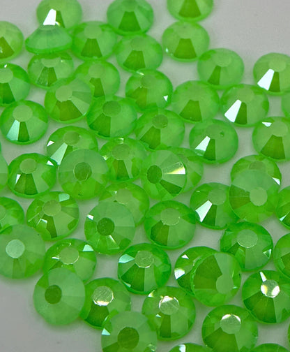 SS20 Neon Green 12 Cut Flatback Rhinestone - Rhythm and Rhinestones