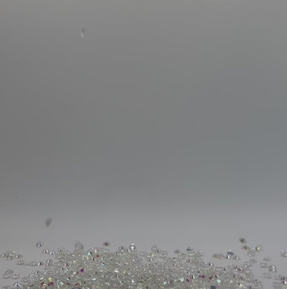 Translucent AB Glass Flatback Round Rhinestone 12 Cut Facet