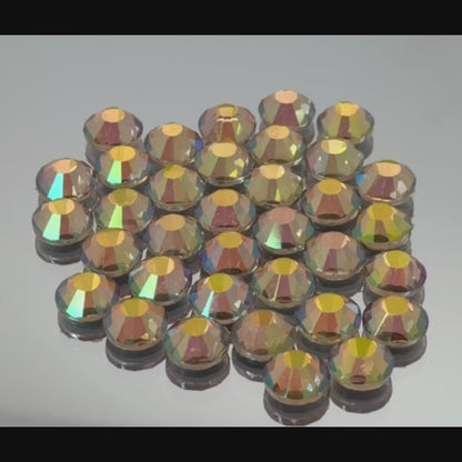 Ghost Light Glass Flatback Round Rhinestone 12 Cut Facet